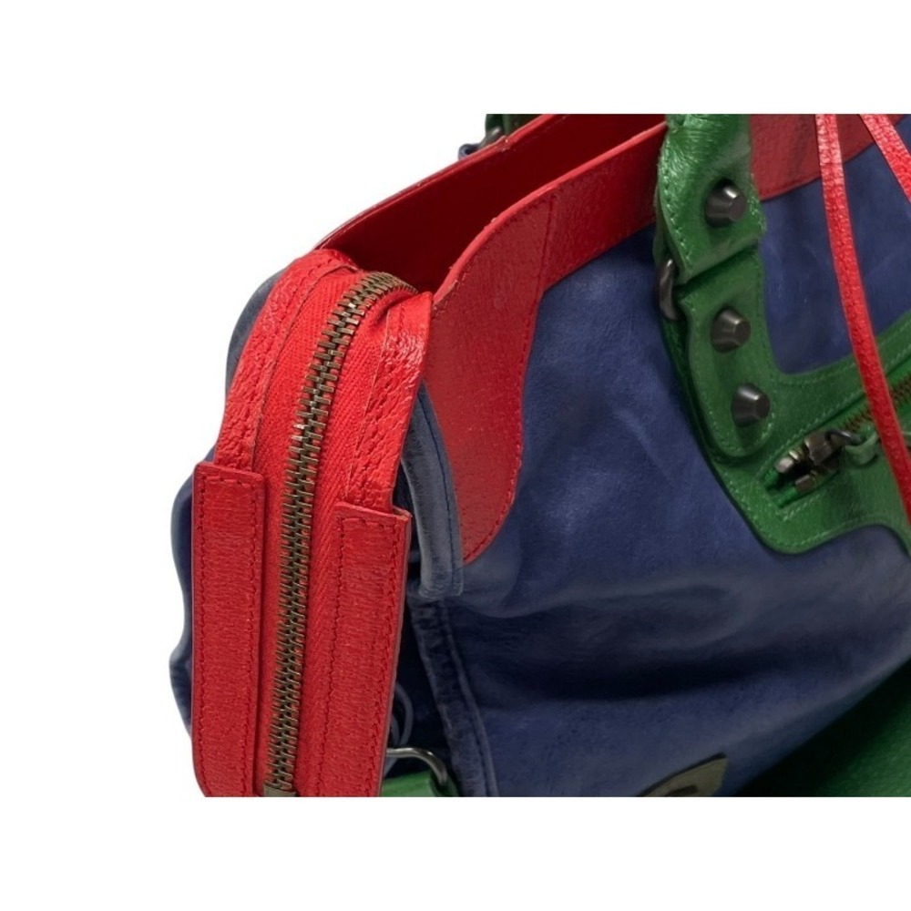 BALENCIAGA The City Giant Bag Handbag Shoulder Red Blue Green - Picture 5 of 10